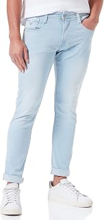 Replay Anbass Men's Slim Fit Stretch Jeans, Blue (11 Super Light Blue), 33W / 34L
