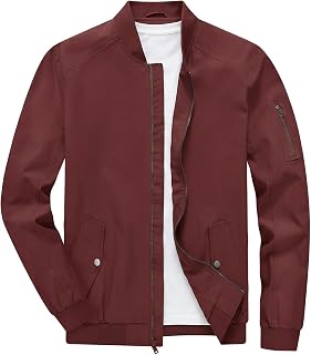 TBMPOY Leichte Herren-Bomberjacken, leichte Trainingsjacken, lässig, Herbst, Windbreaker, Outdoor, Golf, modischer Mantel für Herren