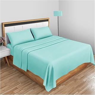 GC GAVENO CAVAILIA Super Soft Plain Dyed Diamond Flat Sheet [ King - Aqua ]