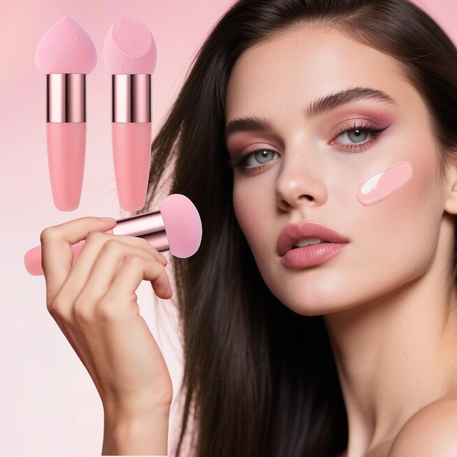 3 Pieces Makeup Sponge, Beauty Foundation Sponge, Cosmetic Powder Sponge and Con