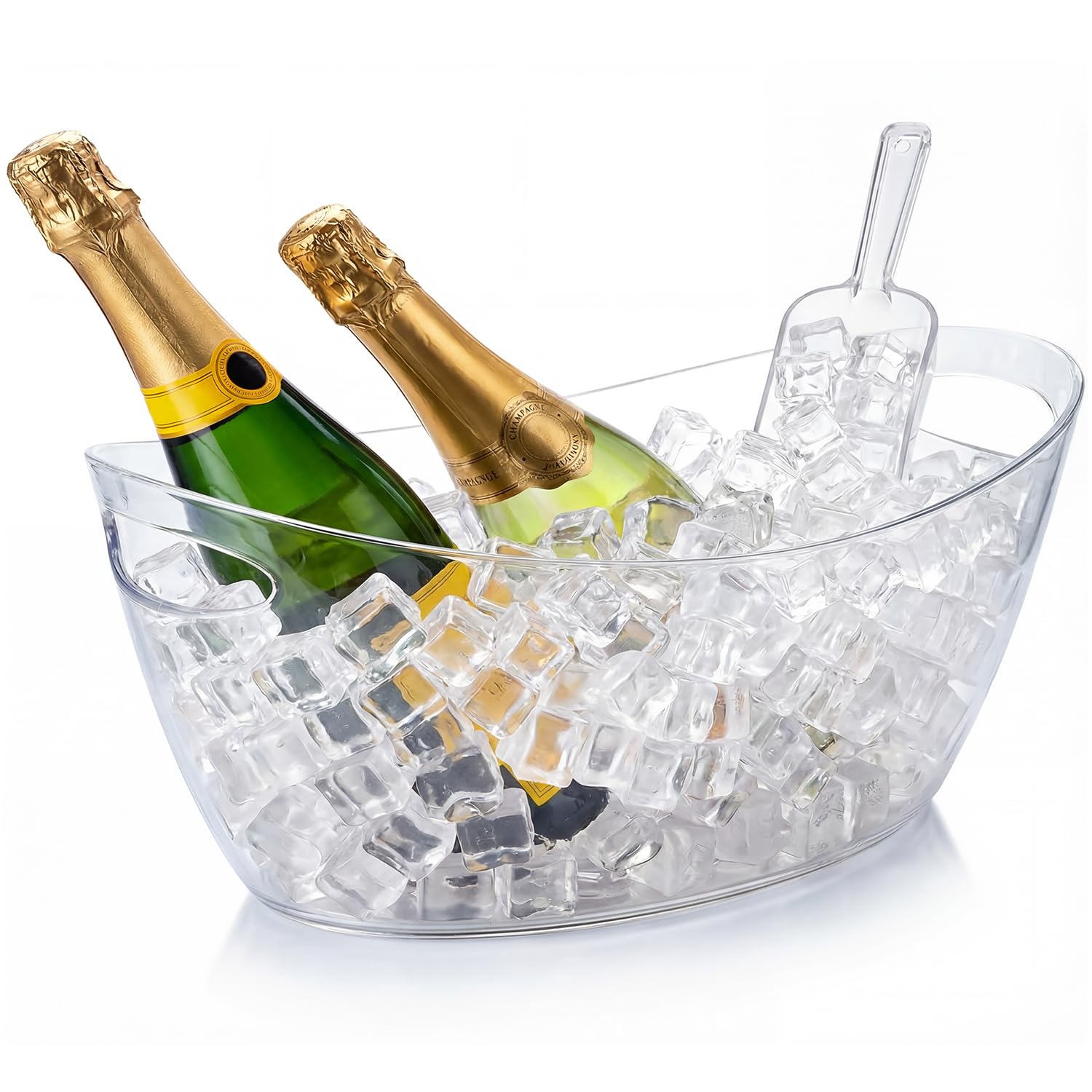 OBTANIM Clear Acrylic Ice Buckets Large Champagne Drink Cooler Storage Ice Tub w