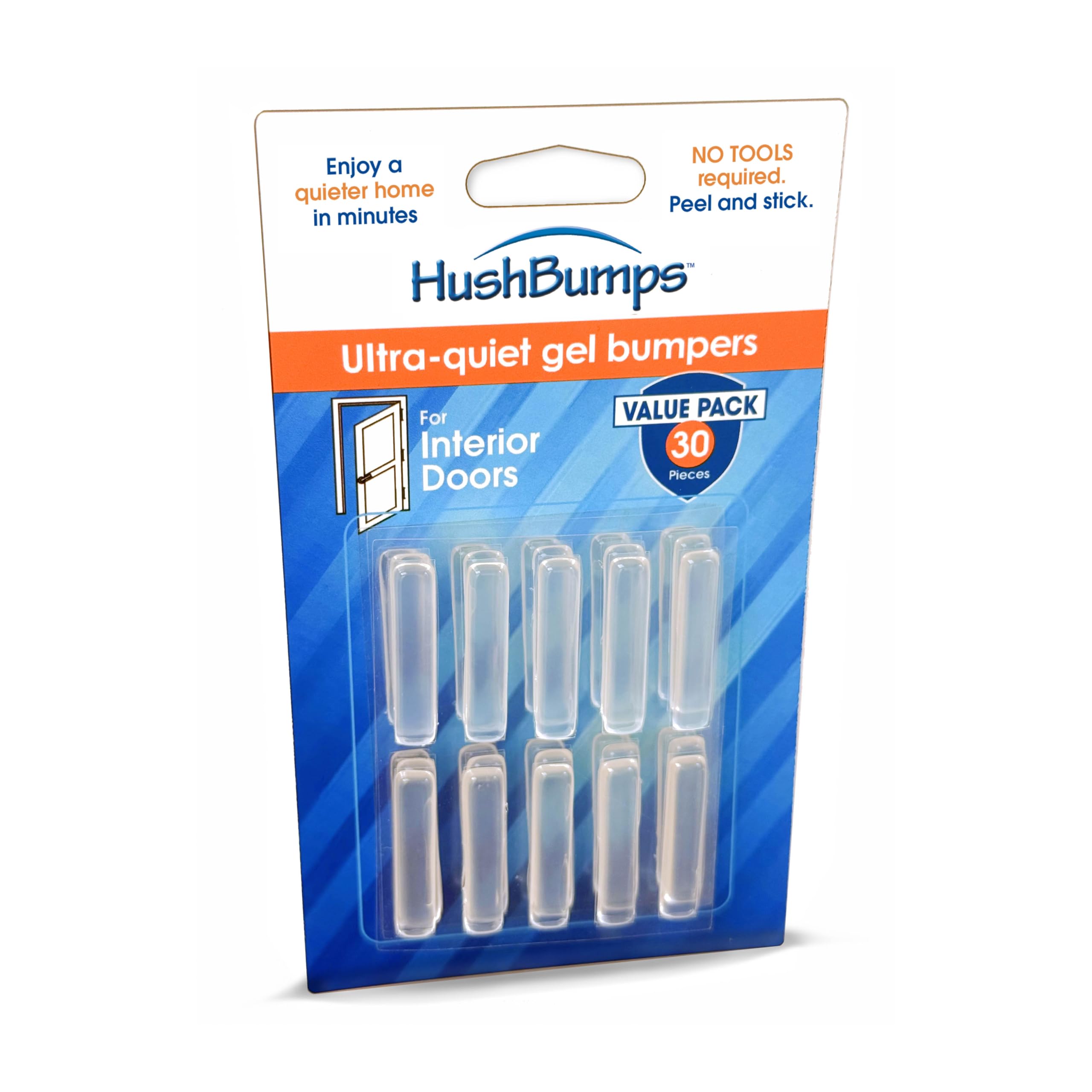 HushBumps Gel Bumpers for Interior Doors - 30 pcs | Quiets Doors, Stops Door Sla