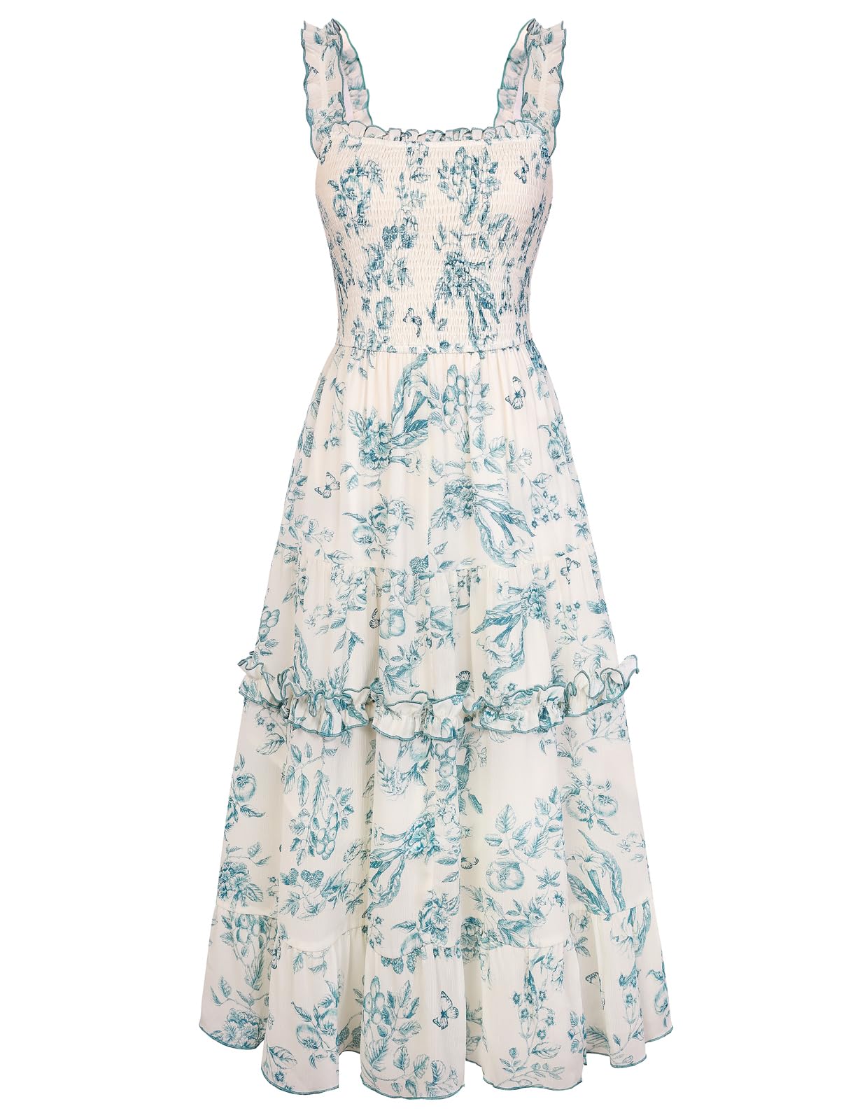 Scarlet Darkness Cottagecore Dresses for Women Ruched Floral Dress 2025 Flowy Su
