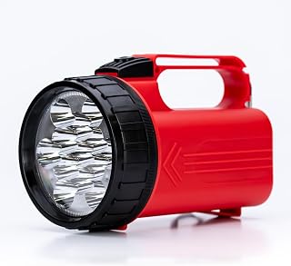 Status 13 LED Camping Lantern Torch, Battery Powered, Red and Black | 4 D batteries included, fold-out carry handle, power cuts, tents, garages, night DIY - SLEDREDLANT1PKB2