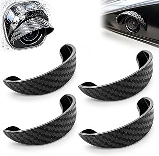 Backup Camera Rain Shield,Rear View Camera Hood,4Pcs Camera Rain Cover | Curved PVC hood helps shield compatible backup camera lenses from direct rain for clearer viewing in wet weather.