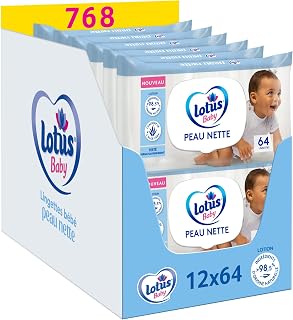 Lotus Baby Clean Skin Baby Wipes - Pack of 12 x 64