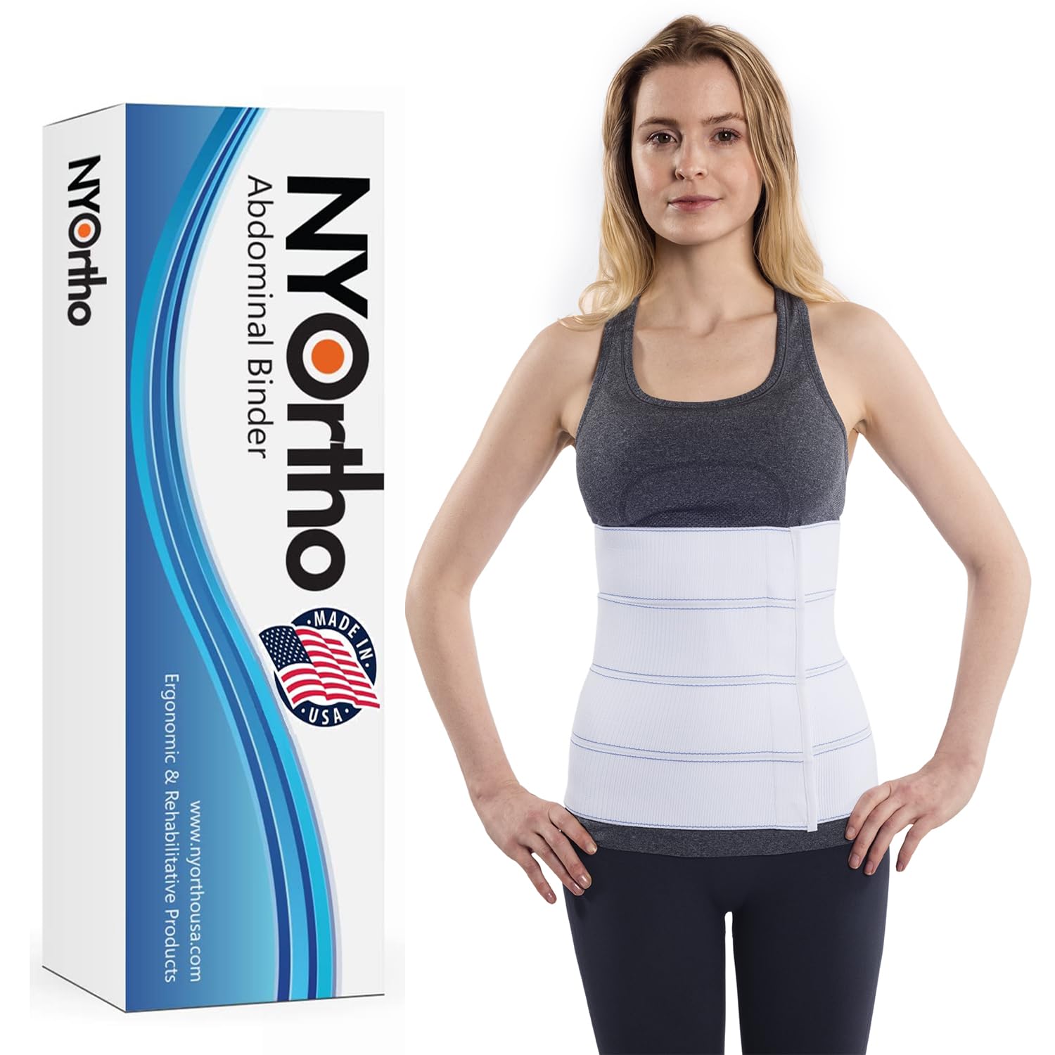 NYOrtho Abdominal Binder Lower Waist Support Belt - Compression Wrap for Men and