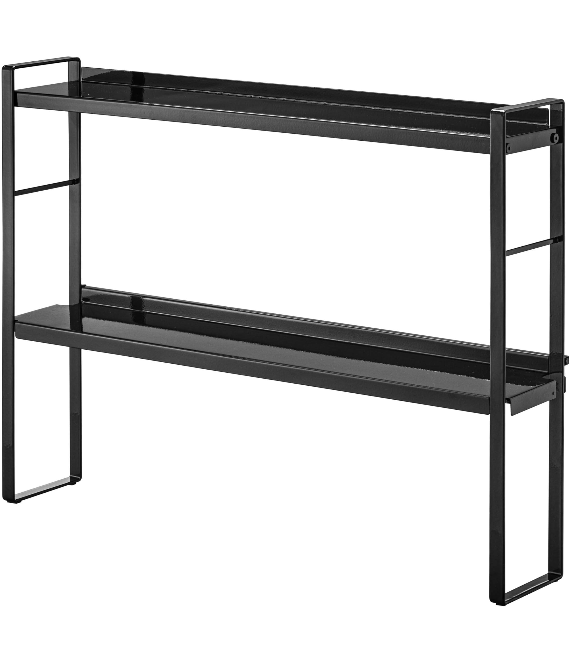 Yamazaki 5222 Stove Back Gap Rack, 2 Tiers, Black, Approx. W 22.6 x D 4.3 x H 16