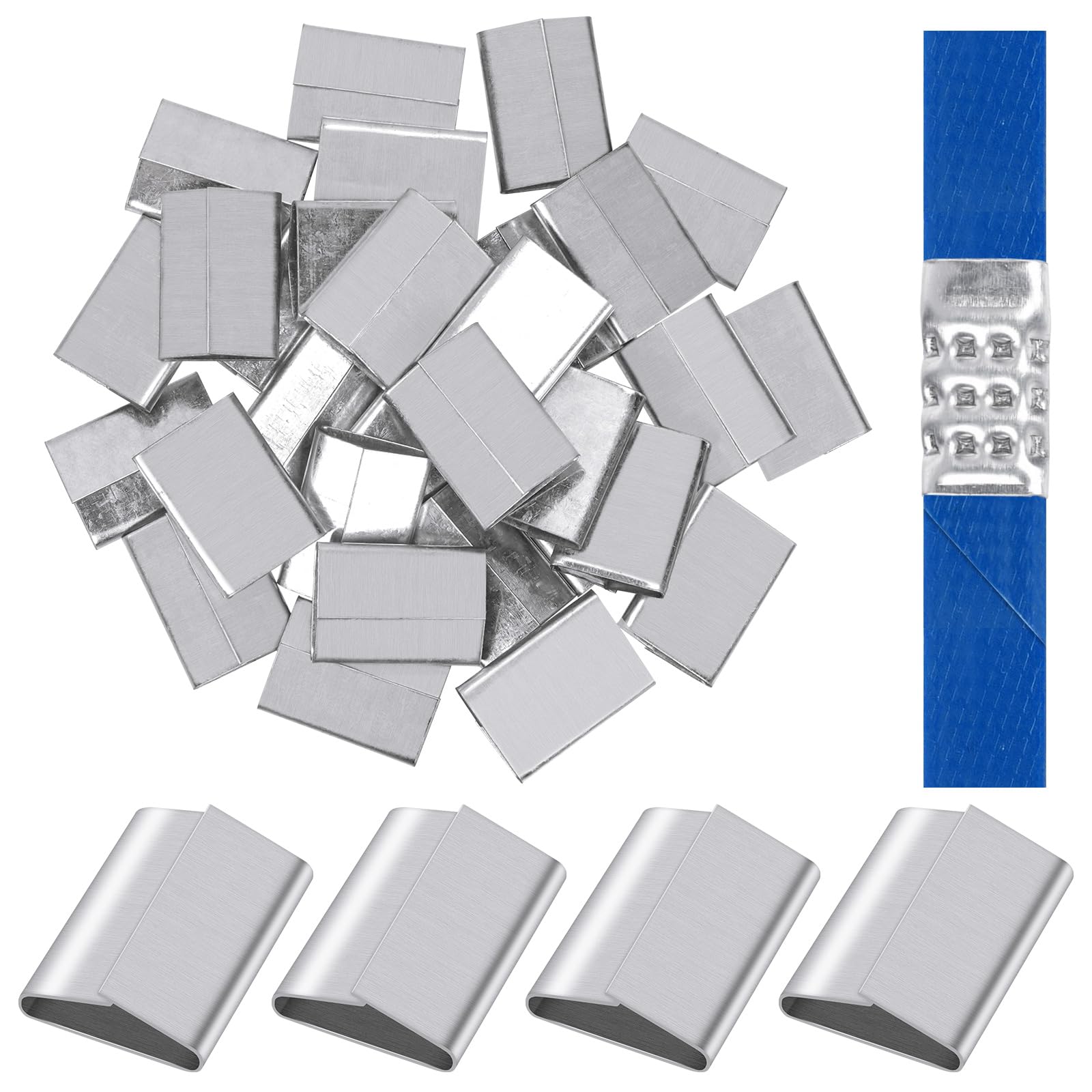 Glarks 100pcs 5/8in Closed Seals Buckles (Push Type) Set, Closed (Snap-On) Seals