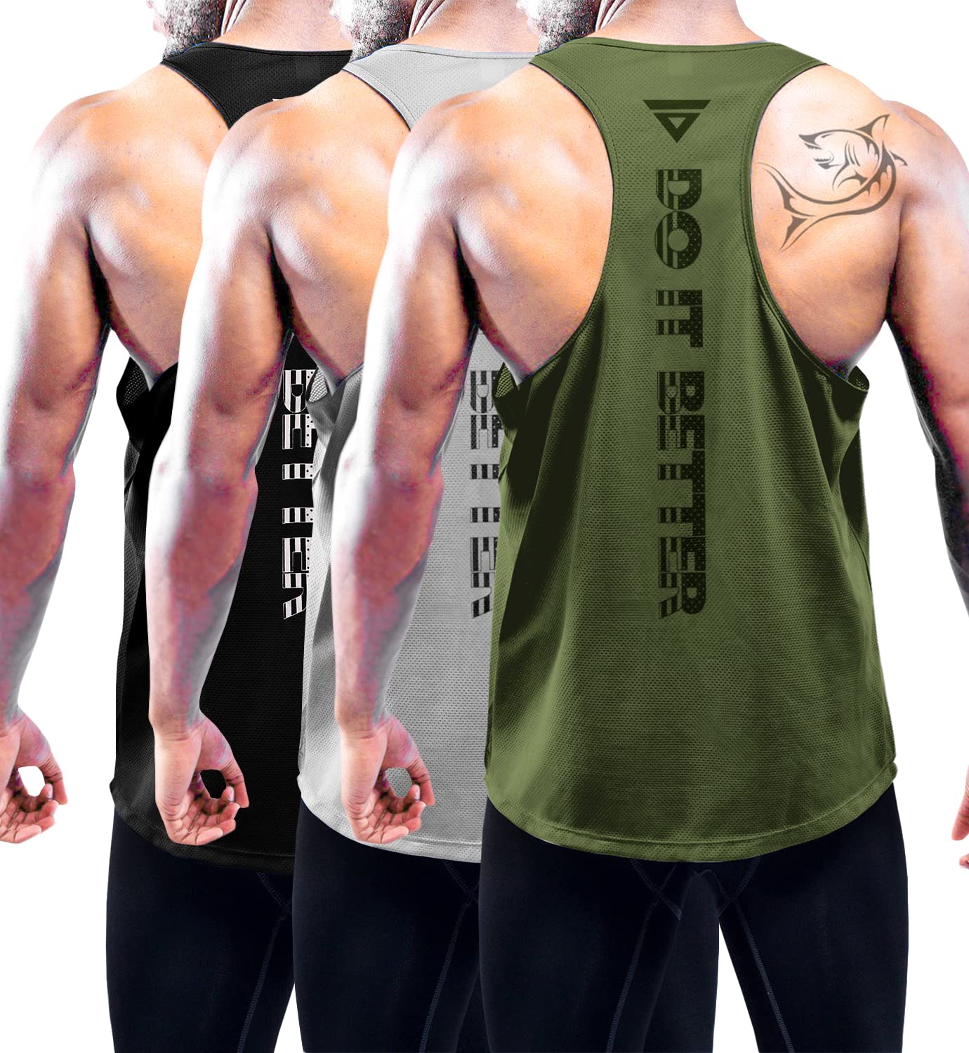 Boyzn Men's 1, 3 or 5 Pack Y-Back Workout Tank Tops, Athletic Muscle Gym Tank To