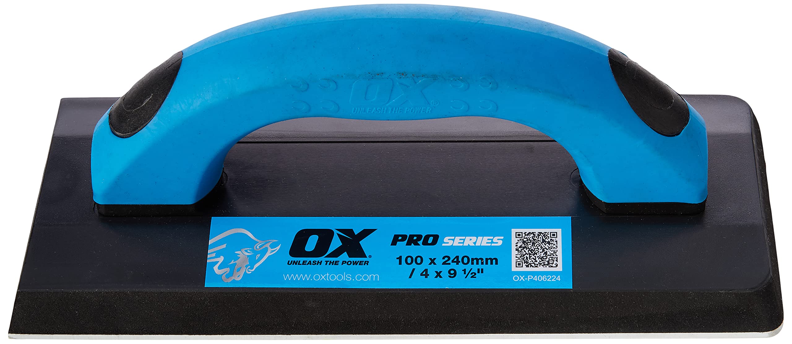 OX Pro Soft Grip Grout Float 100 x 240mm, Rubber Base for Smooth Grouting