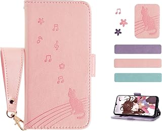 Pixel 8A Case, Notebook Style, Pixel 8a Case, MUOUID Pixel 8A Notebook Case, Cute Cat, Hand Strap, Google Pixel 8a Smartphone Case, Stylish, Popular, Wallet Type, Side Magnet, Card Storage, Horizontal