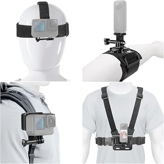 ChromLives Action Camera Accessory Set for GoPro Hero/Insta 360. 4 in 1 Kit with Mounts, Hat, Bracelet and Backpack Mount Compatible with GoPro Hero, Insta 360 X4/X3/
