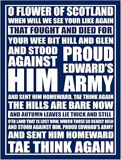 Scotland Football Rugby Flower Scotland Metal Sign Plaque 7090 10x8