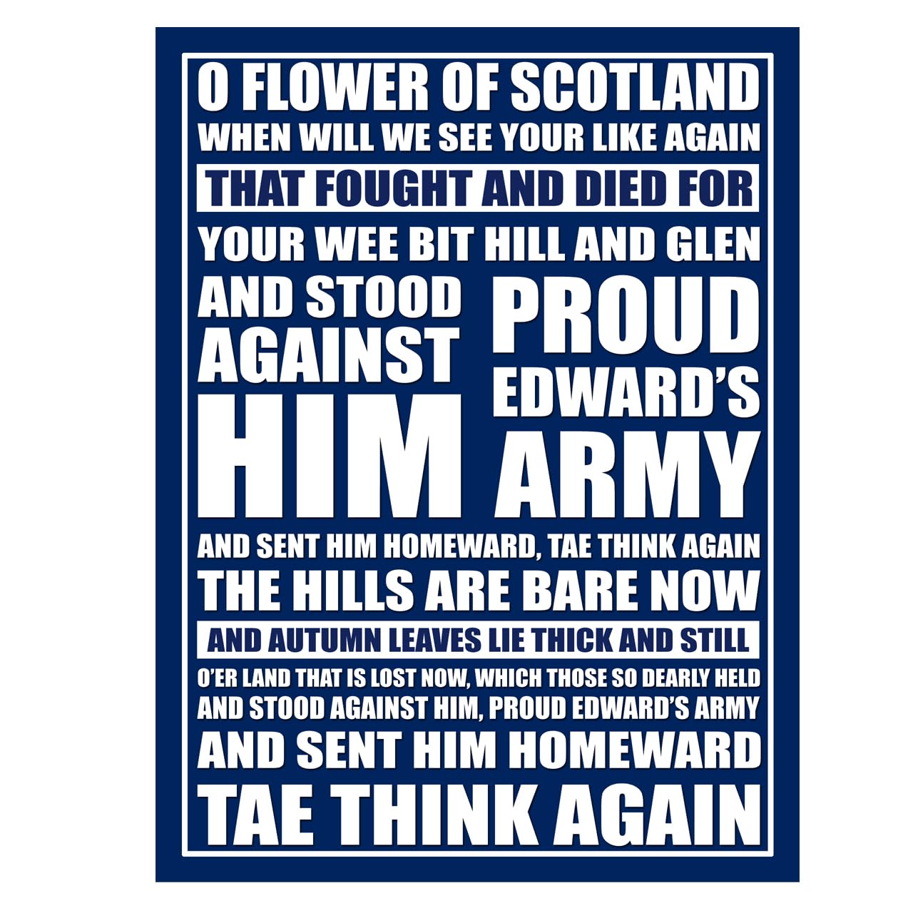 Scotland Football Rugby Flower Scotland Metal Sign Plaque 7090 10x8