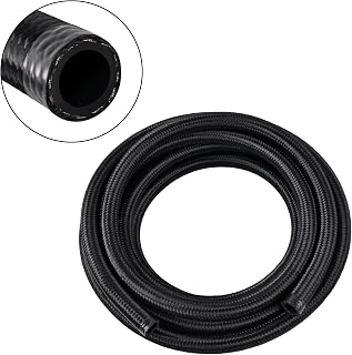 EVIL ENERGY 10AN Fuel Line CPE Nylon Braided AN10 Fuel Hose 5FT Black | 3-Layer Braided Hose, 304 Stainless Steel Reinforcement, High-Temp &amp; Abrasion Resistant, Compatible with Multiple Fuel Types