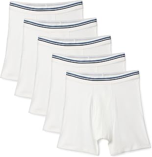 Amazon Essentials Men's Breathable Cotton Boxer Briefs, Tag-Free, Pack of 5
