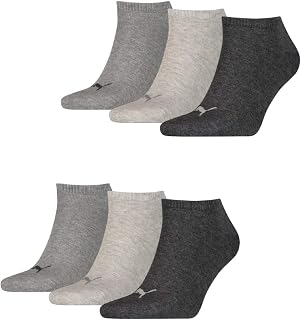 PUMA 6 Pairs Invisible Socks Unisex Mens & Ladies In 3 Colours