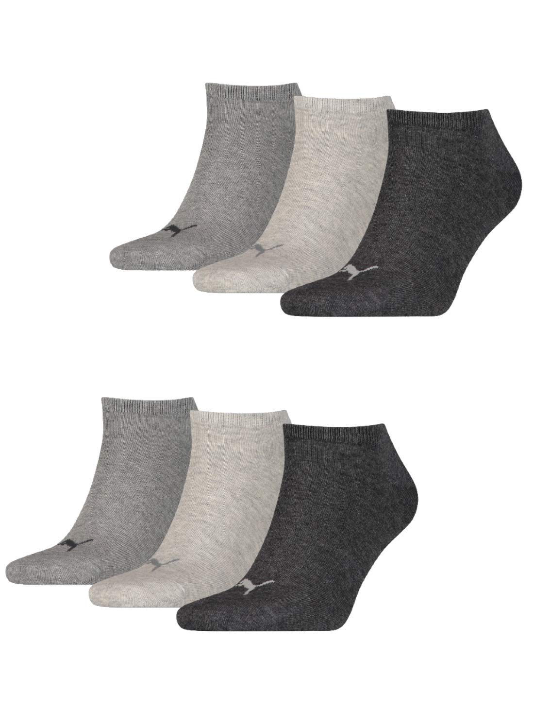 PUMA 6 Pairs Invisible Socks Unisex Mens & Ladies In 3 Colours