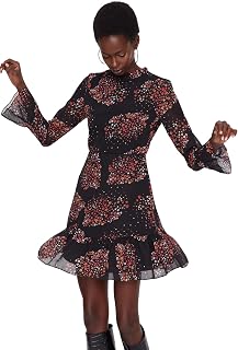Trendyol Women's Casual Brown Floral Business Dress