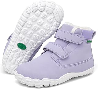 SAGUARO Kids Barefoot Winter Boots Wide Toe Box Zero Drop Minimalist Shoes