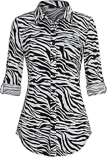 DJT Womens Button Down Shirts Fall Tops Soft Knitted Stretchy Roll Up Long Sleeve Dressy Casual Shirt Work Blouse Top