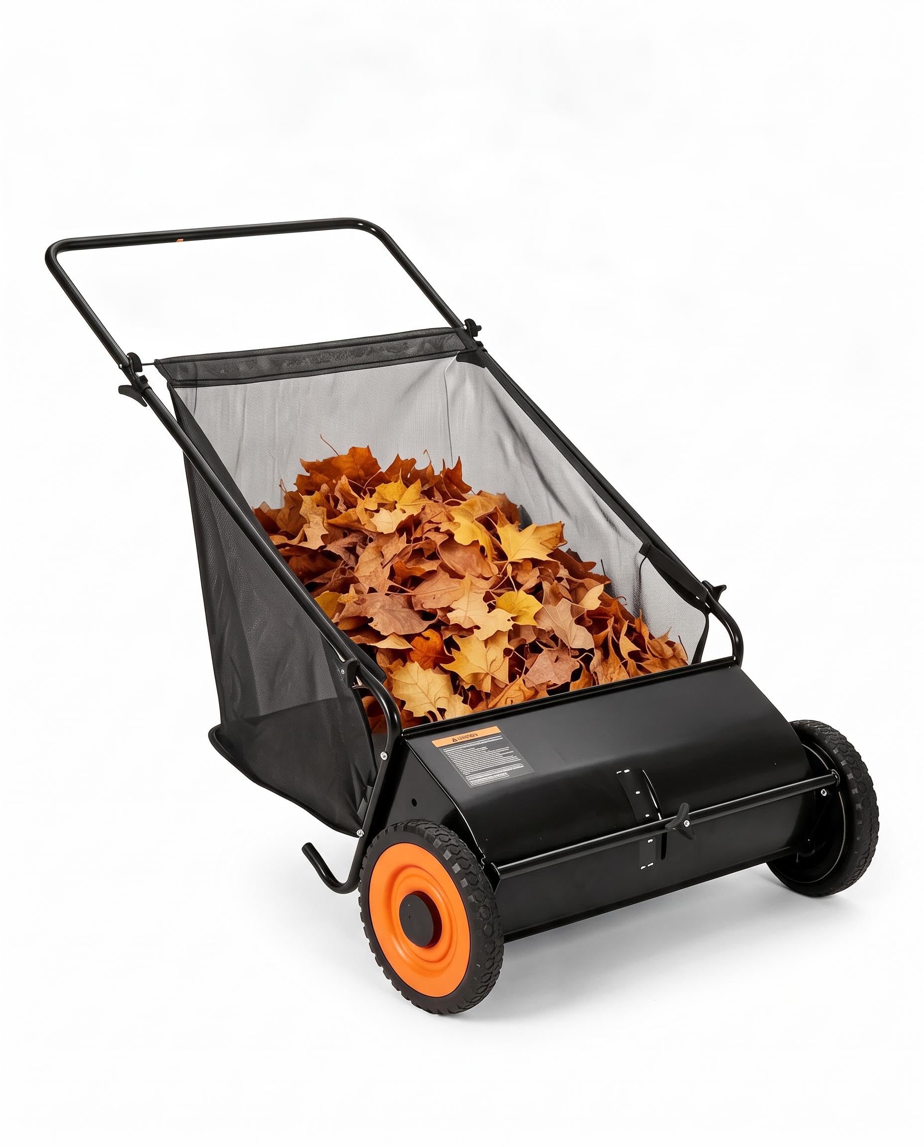 Garvee 26" Push Lawn Sweeper, 7 Cu. Ft. Hopper Capacity Grass Sweeper, Manual Pu