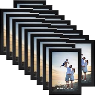 EYMPEU 18-Pack 6x4 Photo Frame, Slim Black Picture Frames 6x4, Elegant Design for Wall and Table Decoration