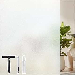 Coavas Window Films for Privacy with Tools Grid Line 17.5x78.7in,Frosted | Static Cling Privacy Film, Non Adhesive, Sun Heat Blocking Frosting Window Coverings, Vinyl Sticker for Bathroom Office Door