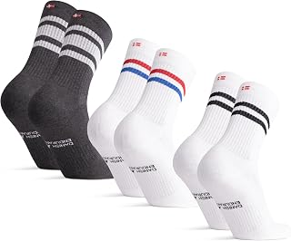 DANISH ENDURANCE Tennis Socks Organic Cotton Sports Socks 3 or 6 Pairs