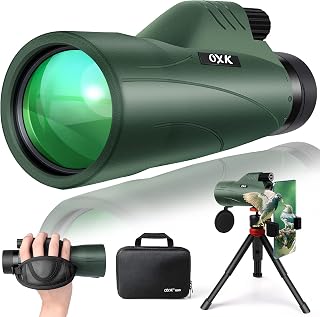 12x56 Monocular Telescope for Adults High Powered with Smartphone Adapter | Large BAK4 Prism & FMC Lens, Waterproof Monoculars Come with Tripod Travel Bag, Suitable for Bird Watching Hunting Hiking