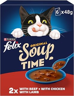 FELIX Soup Farm Selection Chicken, Beef and Lamb Wet Cat Food 6x48g (Pack of 8)