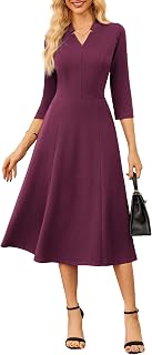GRACE KARIN Women 3/4 Sleeve Work Church Dress with Pocket