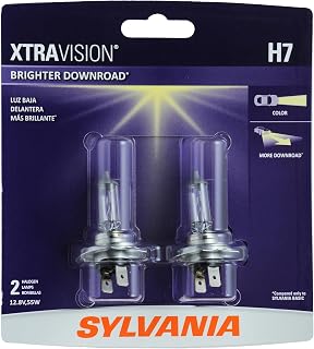 SYLVANIA H7 XtraVision Halogen Headlight Bulb, High or Low Beam, 2 Bulbs | Brighter High Beam, Low Beam, and Fog Light Helps to Improve Downroad Visibility