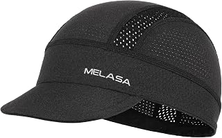 MELASA Bicycle Cap, Cooling Skull Cap Underhelmet Cap with Sun Visor