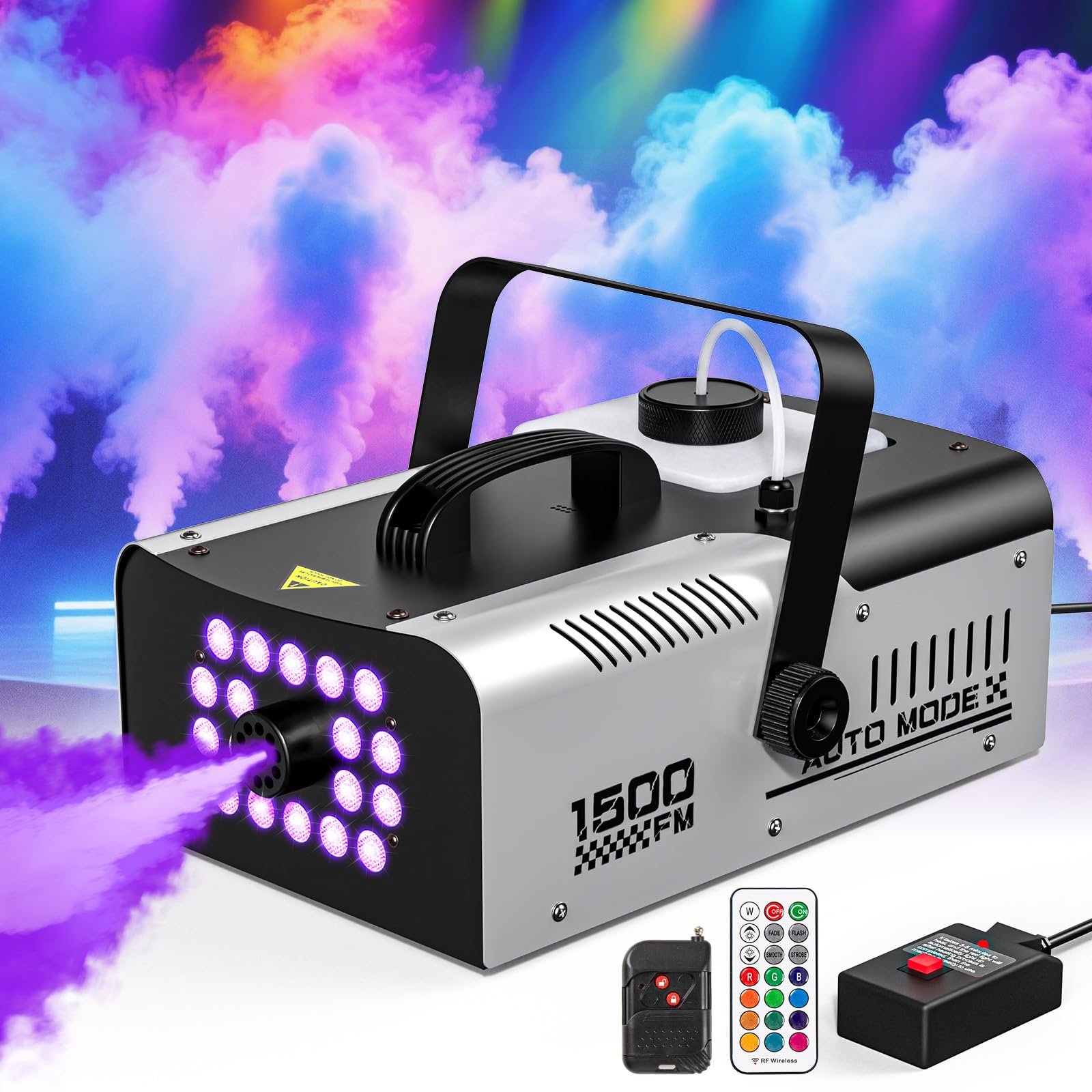 1500W Fog Machine Outdoor Indoor, Halloween Smoke Machine Fog 20000 CFM | 18 Lig
