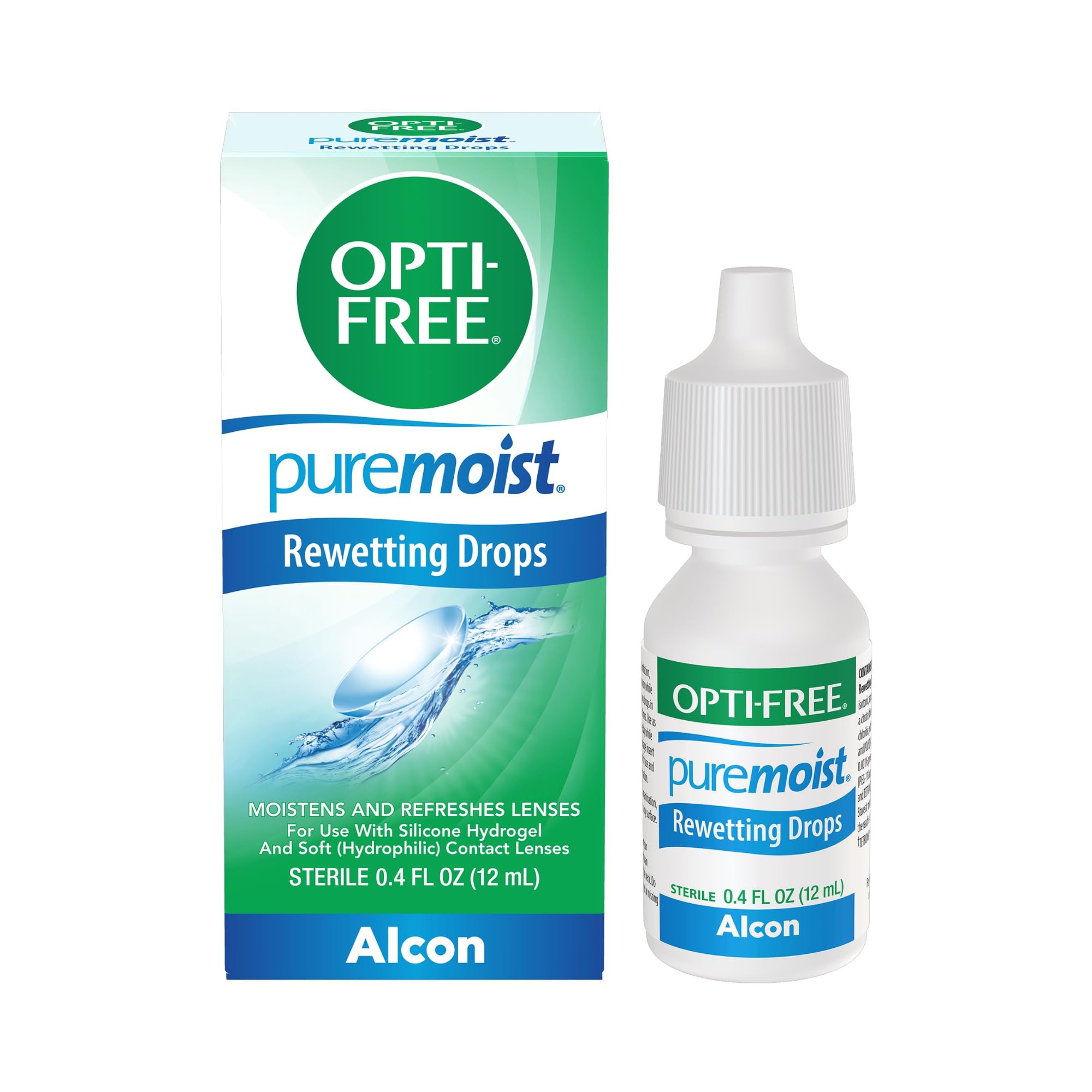 OPTI-FREE Puremoist Contact Lens Rewetting Drops, 12 mL