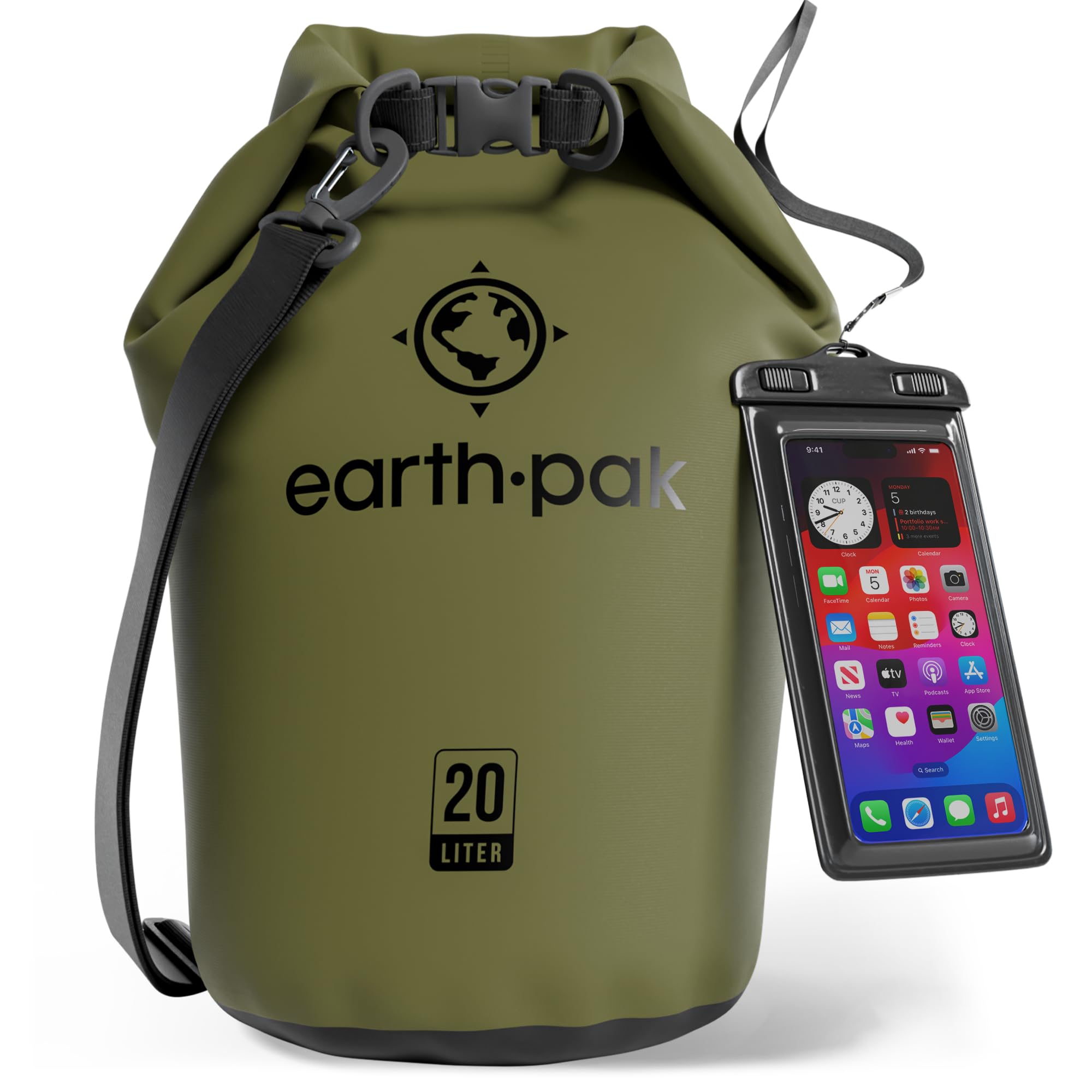 Earth Pak Waterproof Dry Bag - Roll Top Waterproof Backpack Sack Keeps Gear Dry 