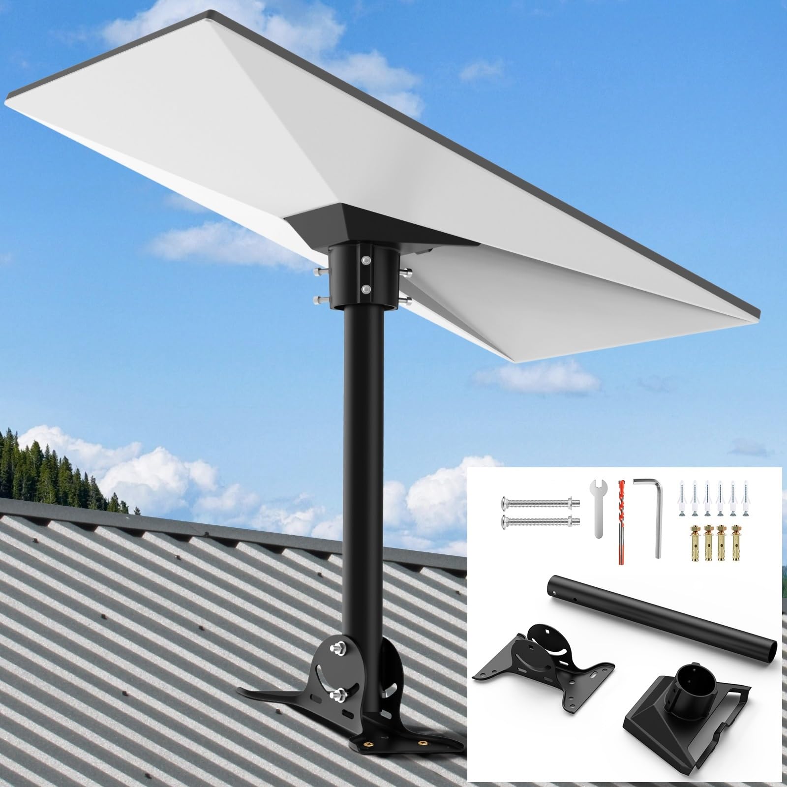 for Starlink Gen 3/4/4X Roof Mounting Kit with Starlink Pipe Adapter | Pole Moun