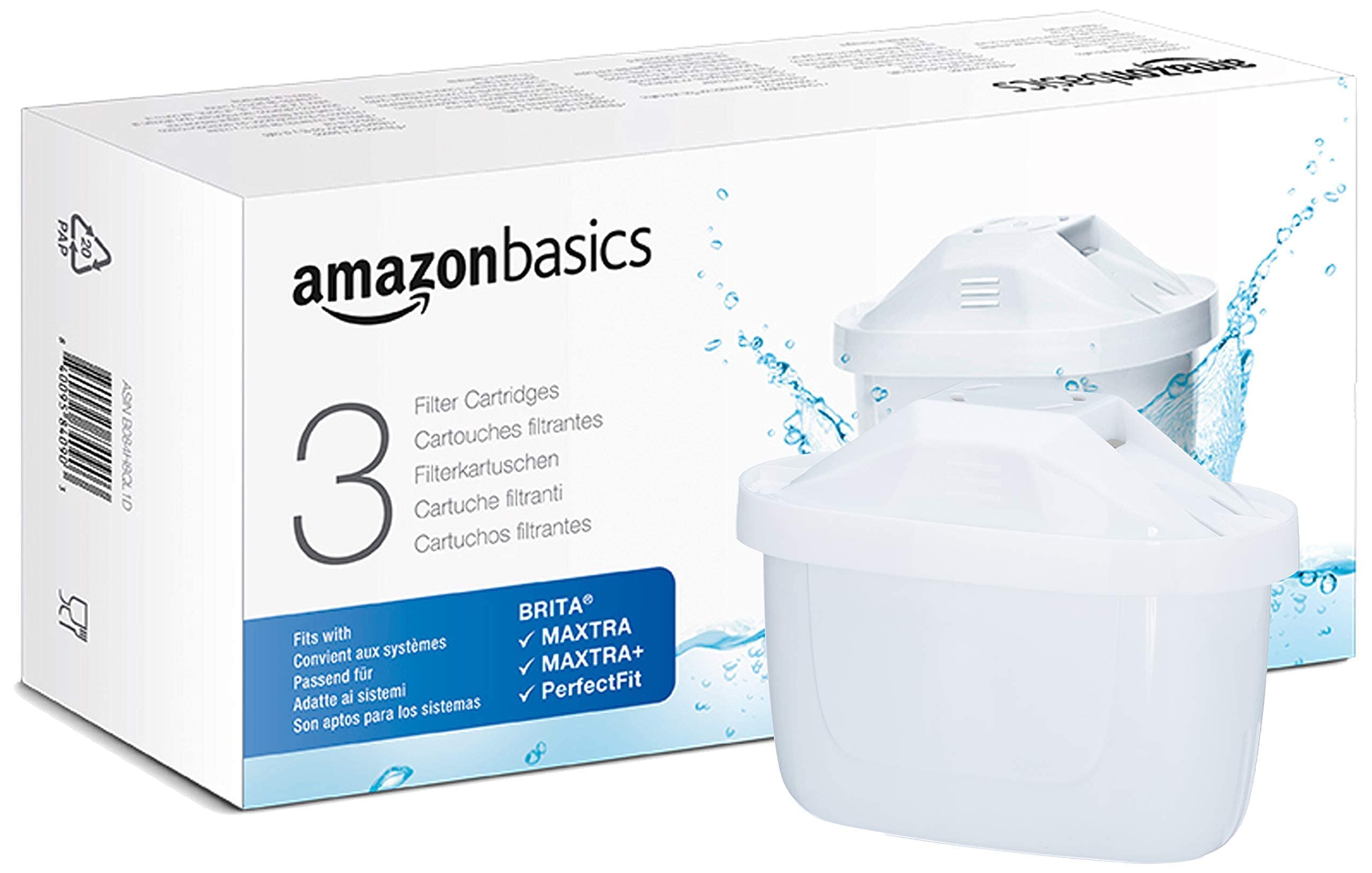 Amazon Basics Water Filter Cartridges for BRITA Jugs, 3 Count