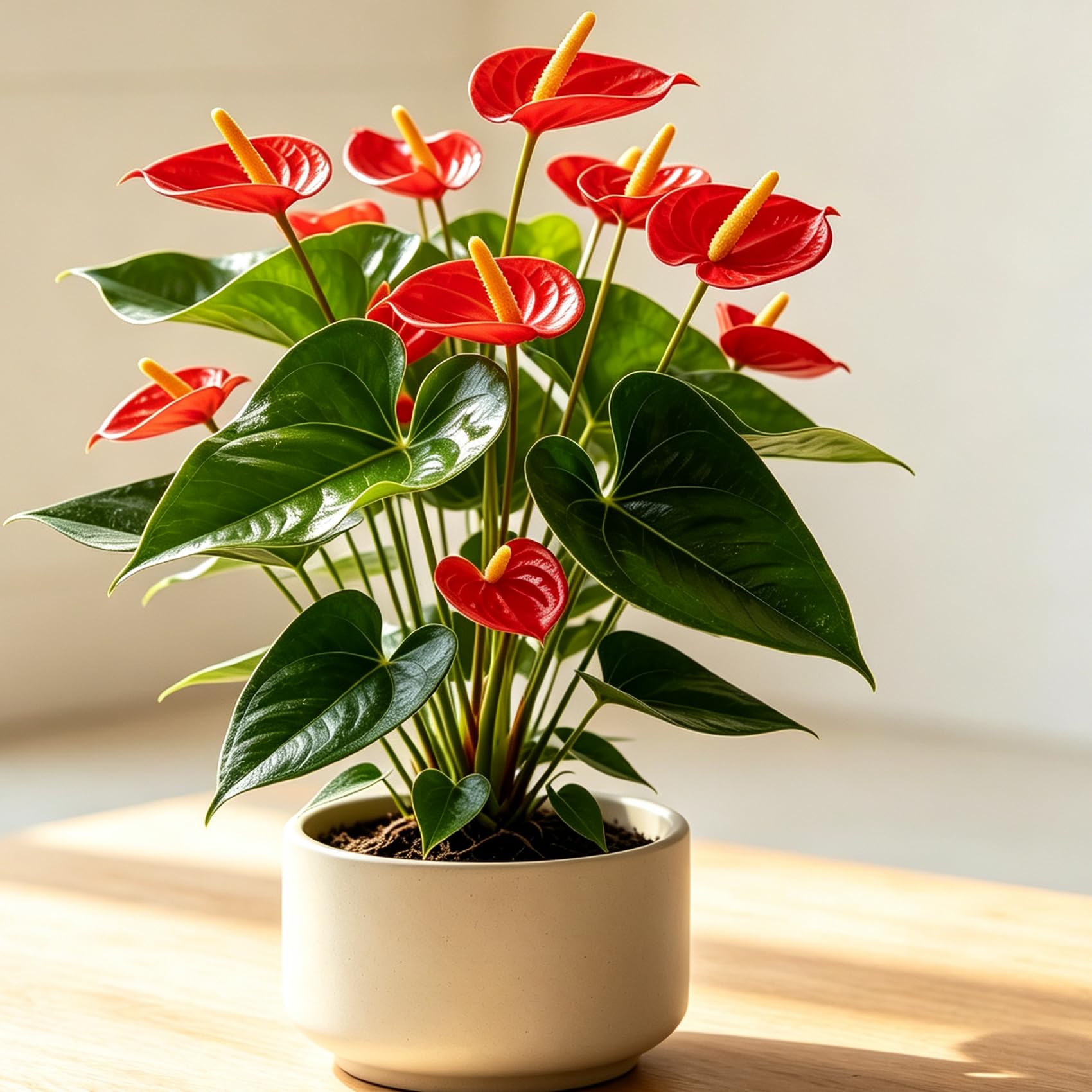 Anthurium 1-2 Live Plants Flamingo Lily | Air Purifying, Easy Care, Home Decor