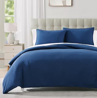 Lane Linen Duvet Cover Twin XL Set, 2 Piece - Dark Blue