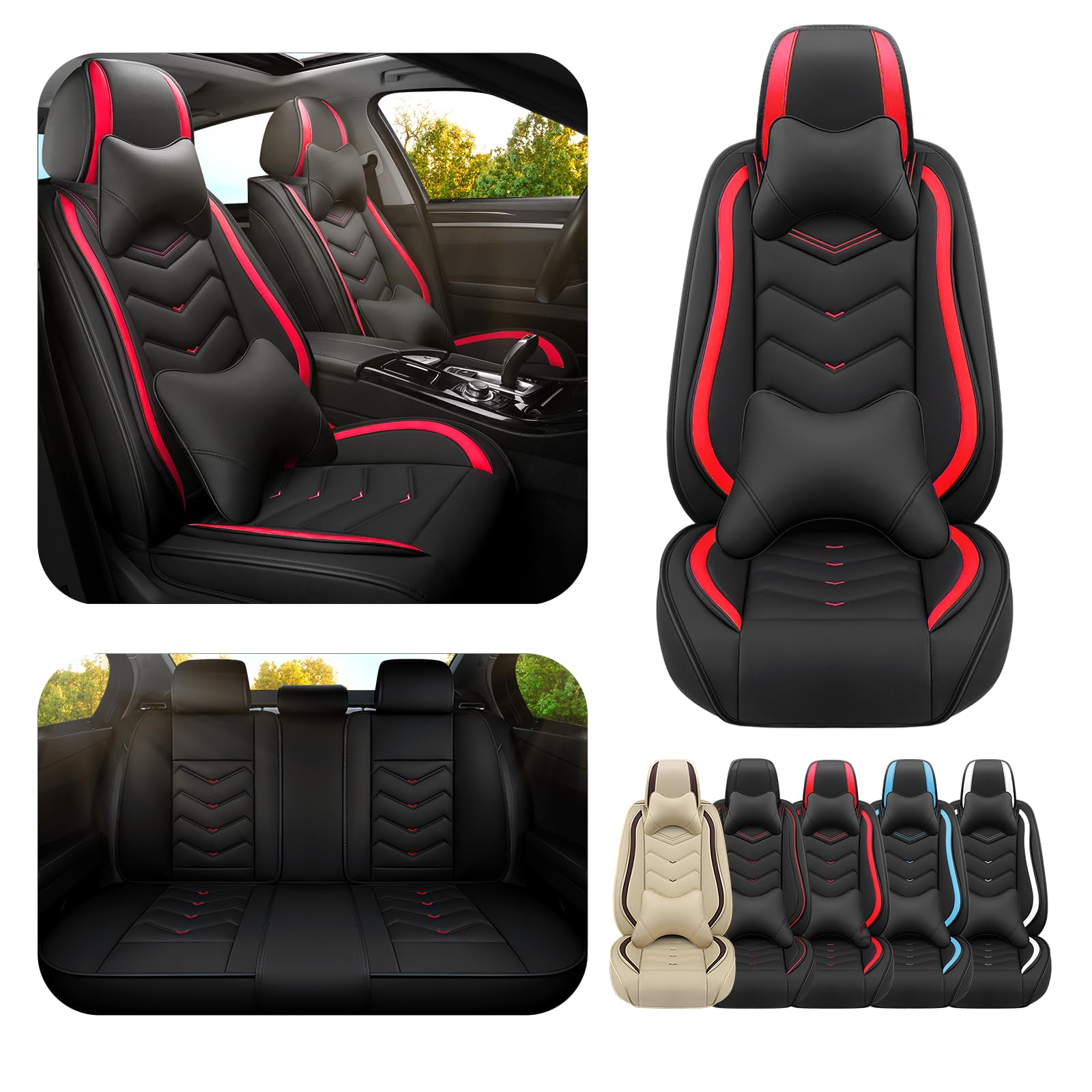 Car Seat Covers for Honda Civic 2000-2025, Premium Nappa Leather Car Seat Cover,