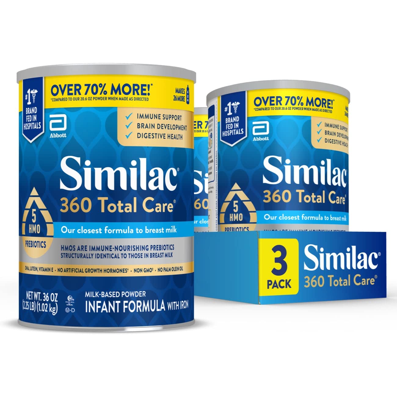 Similac 360 Total Care Baby Formula Powder, Exclusive 5 Prebiotic Blend | Infant