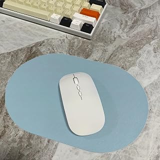Leather Mousepad - Computer Mouse Pad - Stylish Solid Design Waterproof Mouse Pad Perfect for Home, Office, Laptop, Blue