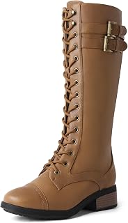 DREAM PAIRS Women's Lace Up Knee High Boots