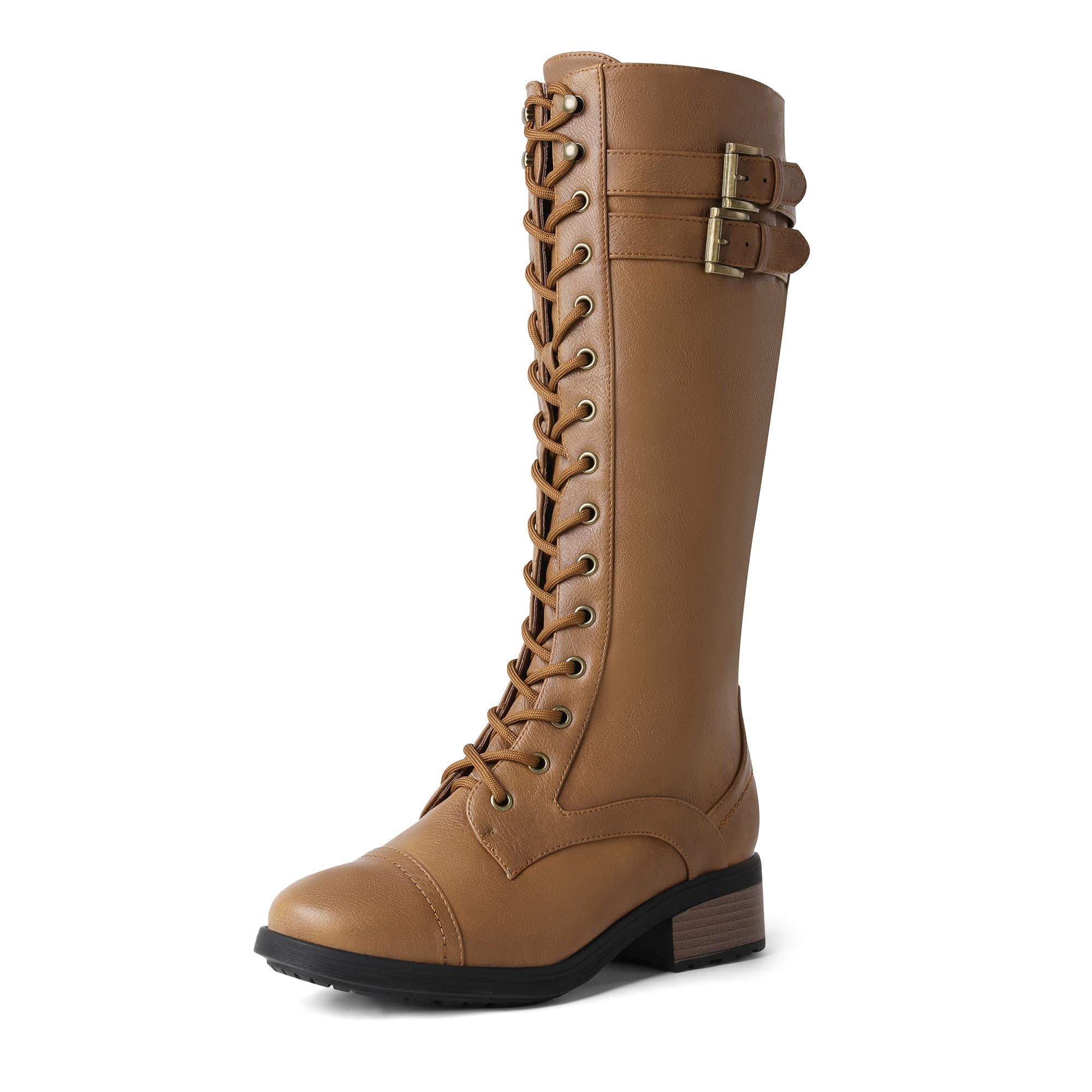 DREAM PAIRS Women's Lace Up Knee High Boots