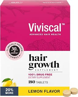 Viviscal Hair Growth Supplements for Women, 180 Tablets, 90-Day Supply | Thicker, Fuller Hair Support for Women with Biotin & Marine Collagen, Helps Reduce Hair Shedding, Drug Free