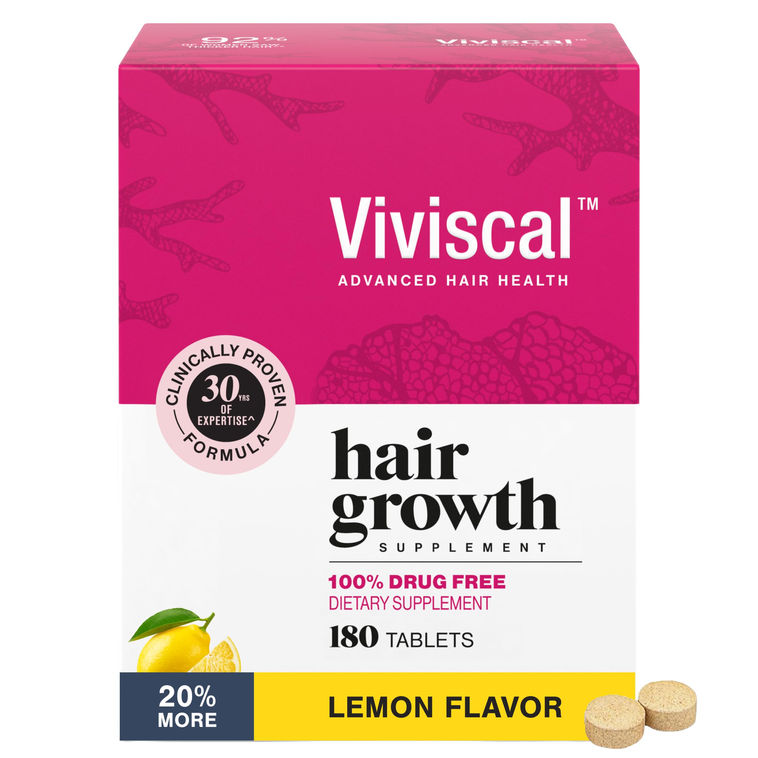 Viviscal Hair Growth Supplements for Women, 180 Tablets, 90-Day Supply | Thicker