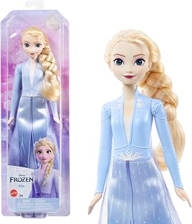 Mattel Disney Frozen Elsa Fashion Doll in Frozen 2 Look | Posable Doll in Signature Travel Outfit with Cape, Skirt & Boots and Braided Hair, Inspired by Disney Frozen 2, HLW48